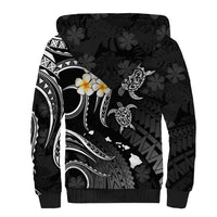 Polynesian Hawaii Sherpa Hoodie Kahoolawe Islands with Pacific Plumeria White Vibe LT9 - Polynesian Pride