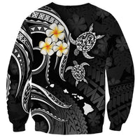 Polynesian Hawaii Sweatshirt Kahoolawe Islands with Pacific Plumeria White Vibe LT9 - Polynesian Pride