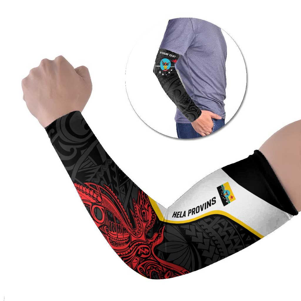 Personalised PNG Hela Province Arm Sleeves Bird of Paradise Tattoo Flag Motif LT9 Set of 2 Yellow - Polynesian Pride