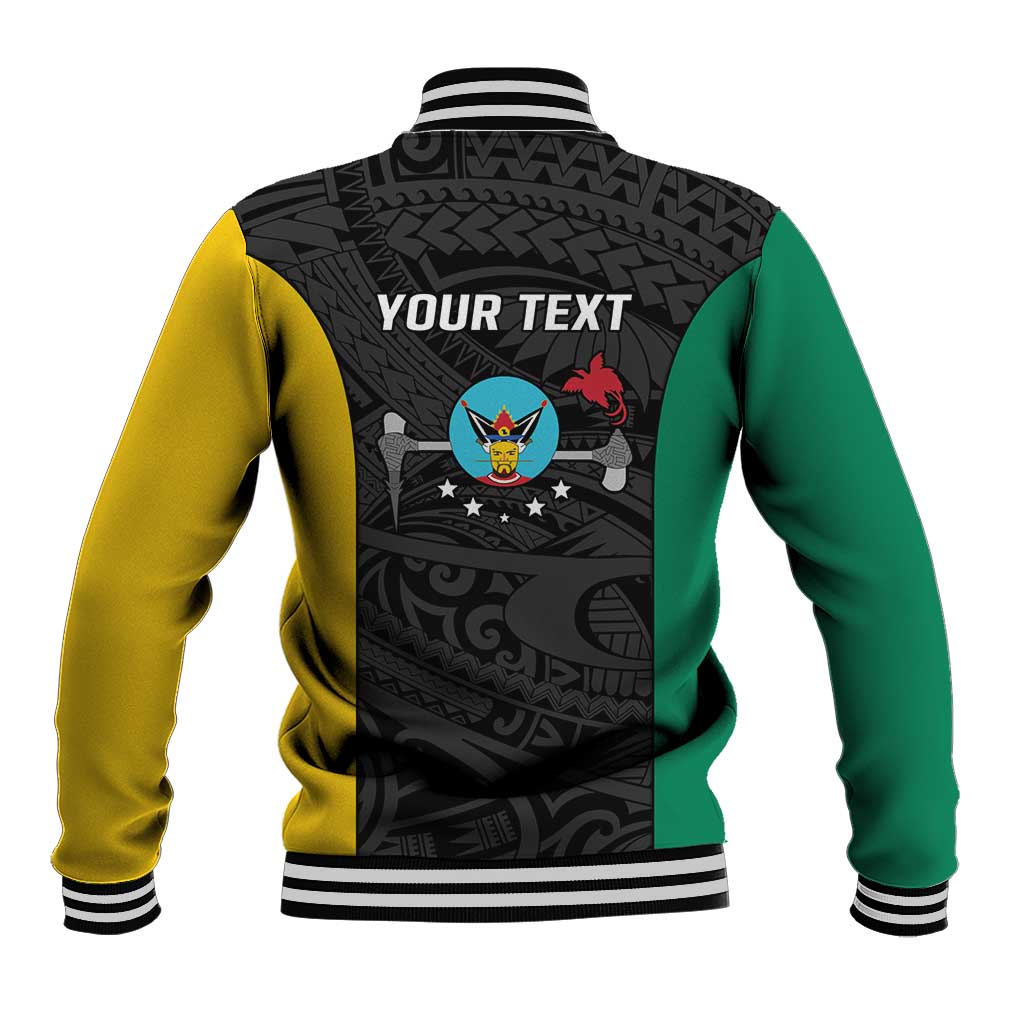 Personalised PNG Hela Province Baseball Jacket Bird of Paradise Tattoo Flag Motif LT9 - Polynesian Pride
