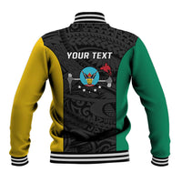 Personalised PNG Hela Province Baseball Jacket Bird of Paradise Tattoo Flag Motif LT9 - Polynesian Pride