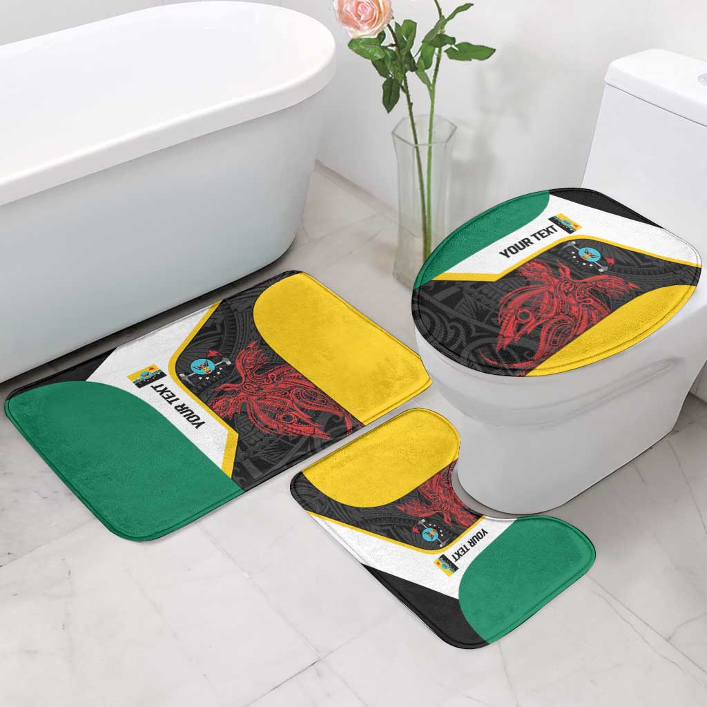 Personalised PNG Hela Province Bathroom Set Bird of Paradise Tattoo Flag Motif LT9 - Polynesian Pride