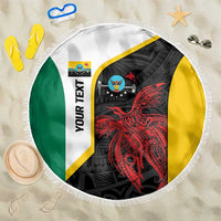 Personalised PNG Hela Province Beach Blanket Bird of Paradise Tattoo Flag Motif LT9 One Size 150cm Yellow - Polynesian Pride