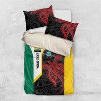 Personalised PNG Hela Province Bedding Set Bird of Paradise Tattoo Flag Motif LT9 US Twin 172cm x 218cm Yellow - Polynesian Pride