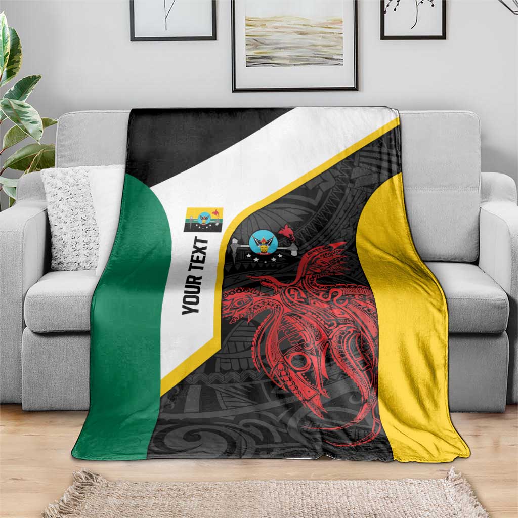 Personalised PNG Hela Province Blanket Bird of Paradise Tattoo Flag Motif LT9 - Polynesian Pride