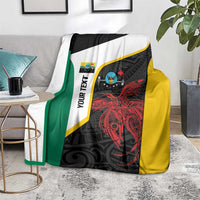 Personalised PNG Hela Province Blanket Bird of Paradise Tattoo Flag Motif LT9 - Polynesian Pride