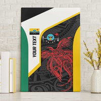 Personalised PNG Hela Province Canvas Wall Art Bird of Paradise Tattoo Flag Motif LT9 Without Frame Yellow - Polynesian Pride