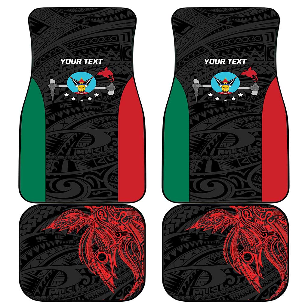 Personalised PNG Hela Province Car Mats Bird of Paradise Tattoo Flag Motif LT9 - Polynesian Pride