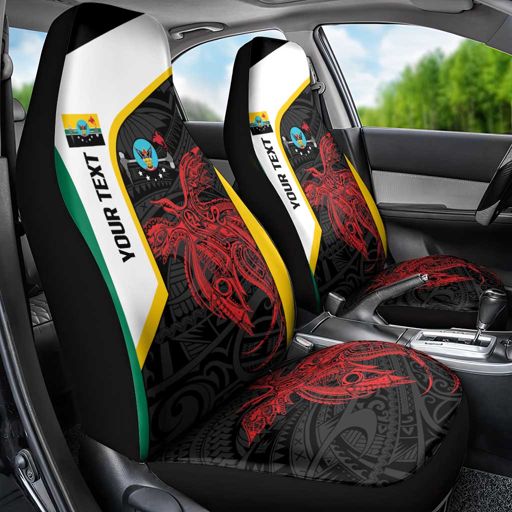 Personalised PNG Hela Province Car Seat Cover Bird of Paradise Tattoo Flag Motif LT9 - Polynesian Pride