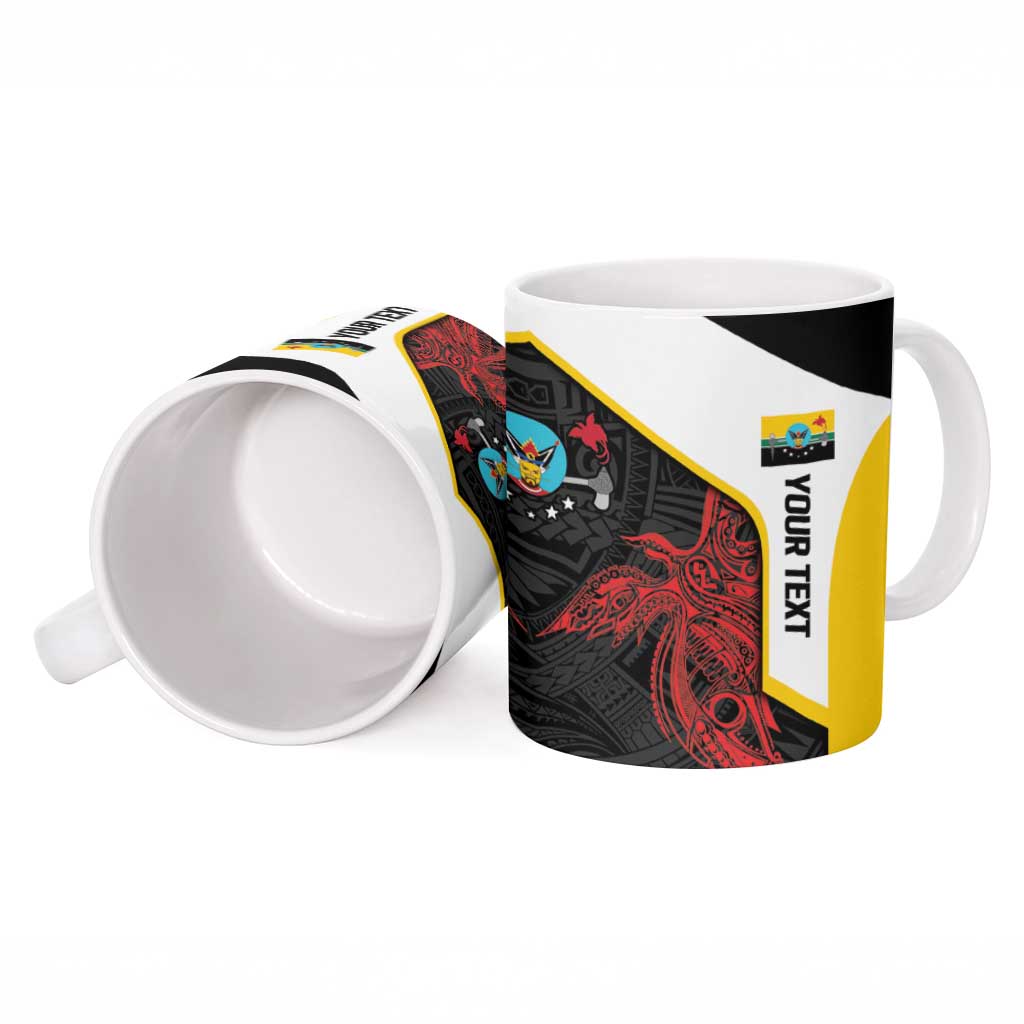 Personalised PNG Hela Province Ceramic Mug Bird of Paradise Tattoo Flag Motif LT9 - Polynesian Pride