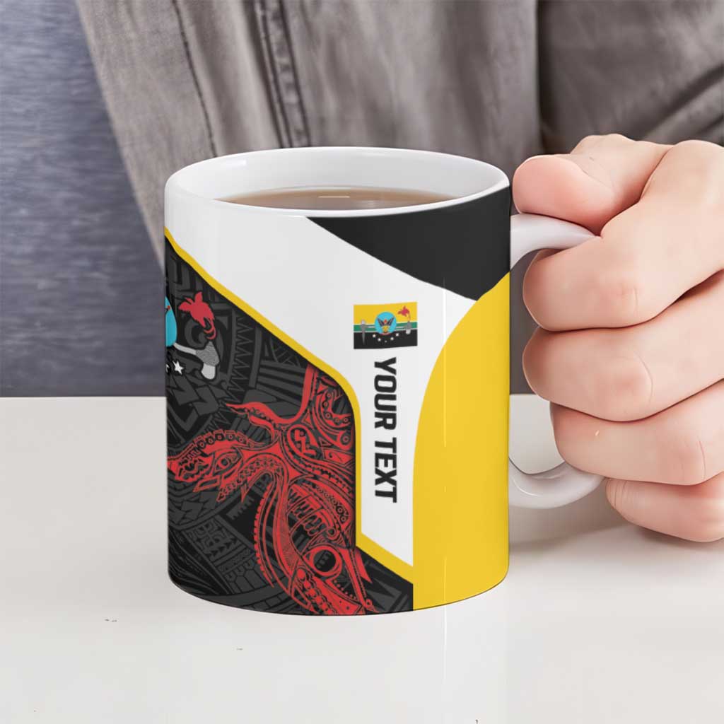 Personalised PNG Hela Province Ceramic Mug Bird of Paradise Tattoo Flag Motif LT9 - Polynesian Pride