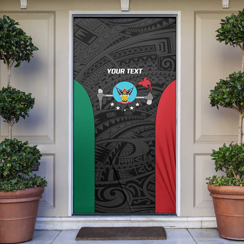 Personalised PNG Hela Province Door Cover Bird of Paradise Tattoo Flag Motif LT9 Yellow - Polynesian Pride