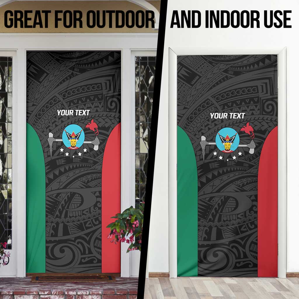 Personalised PNG Hela Province Door Cover Bird of Paradise Tattoo Flag Motif LT9 - Polynesian Pride