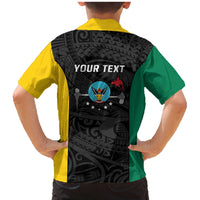 Personalised PNG Hela Province Family Matching Mermaid Dress and Hawaiian Shirt Bird of Paradise Tattoo Flag Motif LT9 - Polynesian Pride