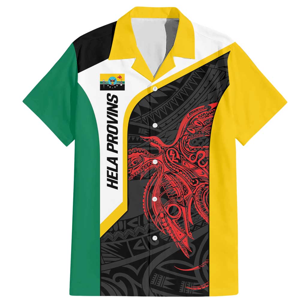 Personalised PNG Hela Province Family Matching Short Sleeve Bodycon Dress and Hawaiian Shirt Bird of Paradise Tattoo Flag Motif LT9 Dad's Shirt - Short Sleeve Yellow - Polynesian Pride