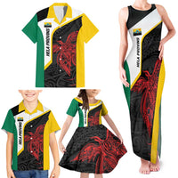 Personalised PNG Hela Province Family Matching Tank Maxi Dress and Hawaiian Shirt Bird of Paradise Tattoo Flag Motif LT9 - Polynesian Pride