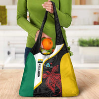 Personalised PNG Hela Province Grocery Bag Bird of Paradise Tattoo Flag Motif LT9 - Polynesian Pride
