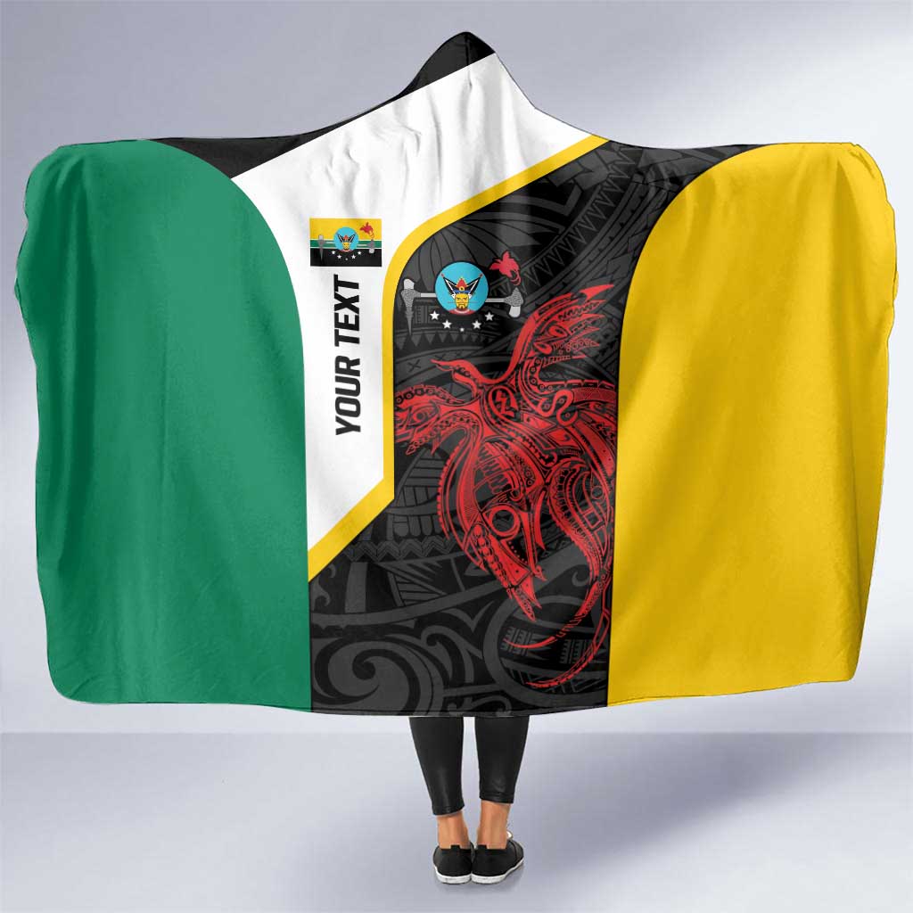 Personalised PNG Hela Province Hooded Blanket Bird of Paradise Tattoo Flag Motif LT9 One Size Yellow - Polynesian Pride