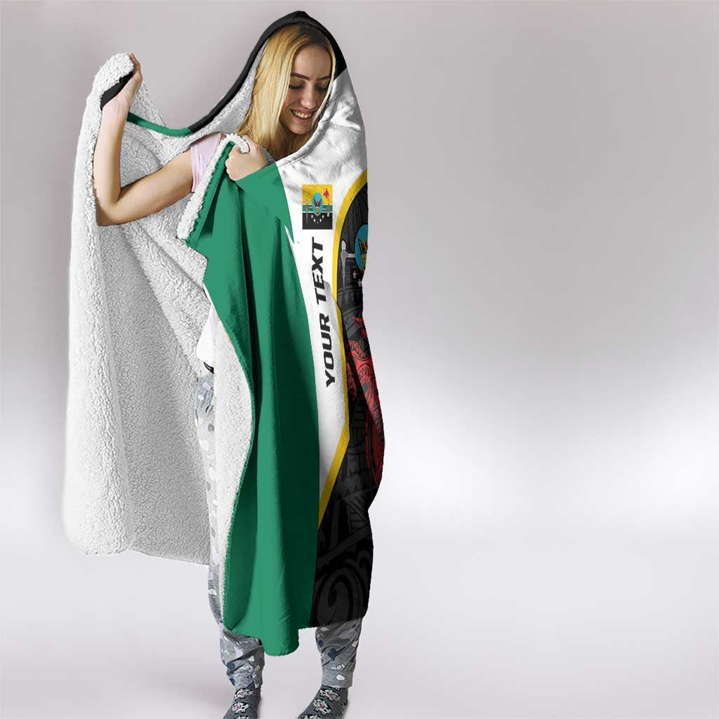 Personalised PNG Hela Province Hooded Blanket Bird of Paradise Tattoo Flag Motif LT9 - Polynesian Pride
