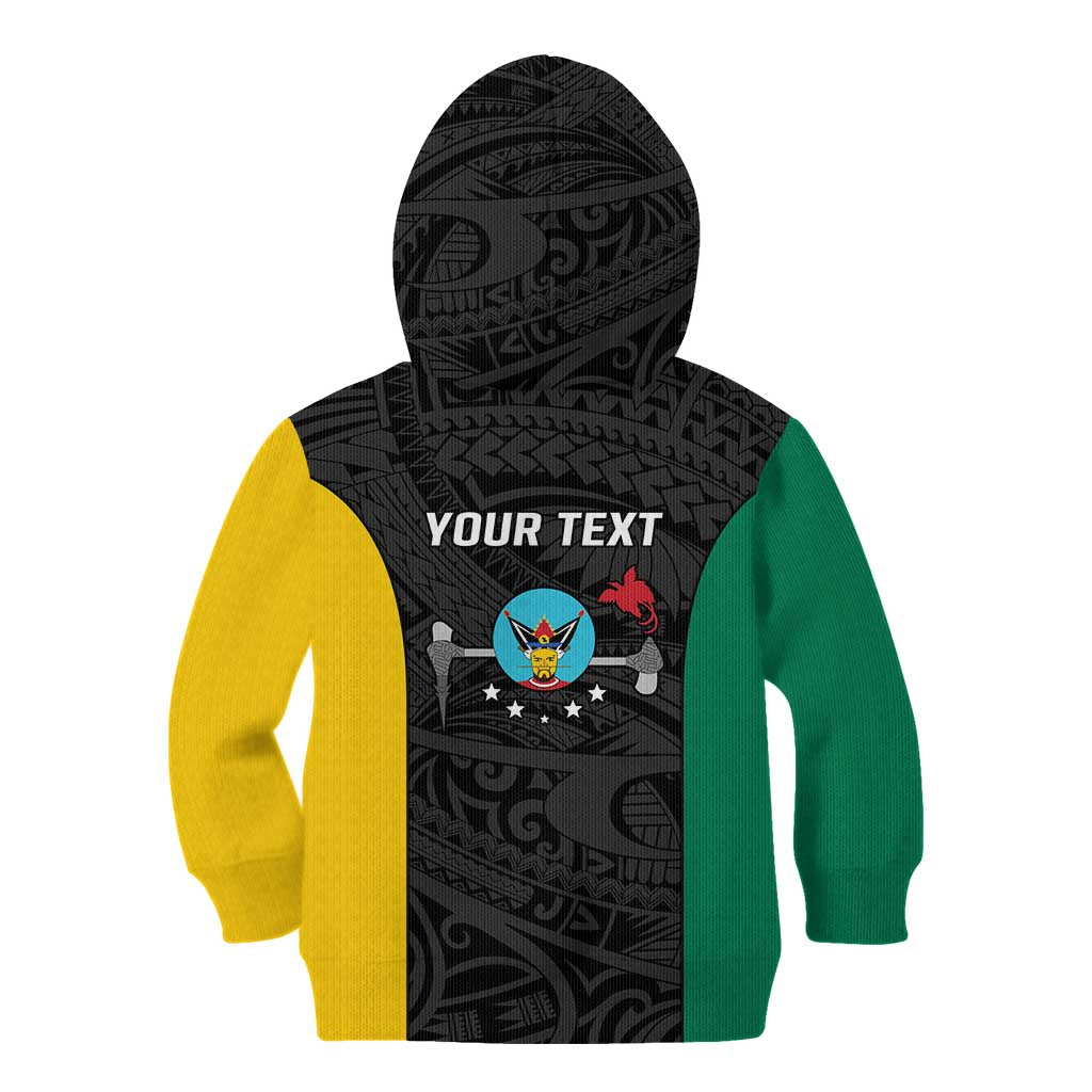 Personalised PNG Hela Province Kid Hoodie Bird of Paradise Tattoo Flag Motif LT9 - Polynesian Pride