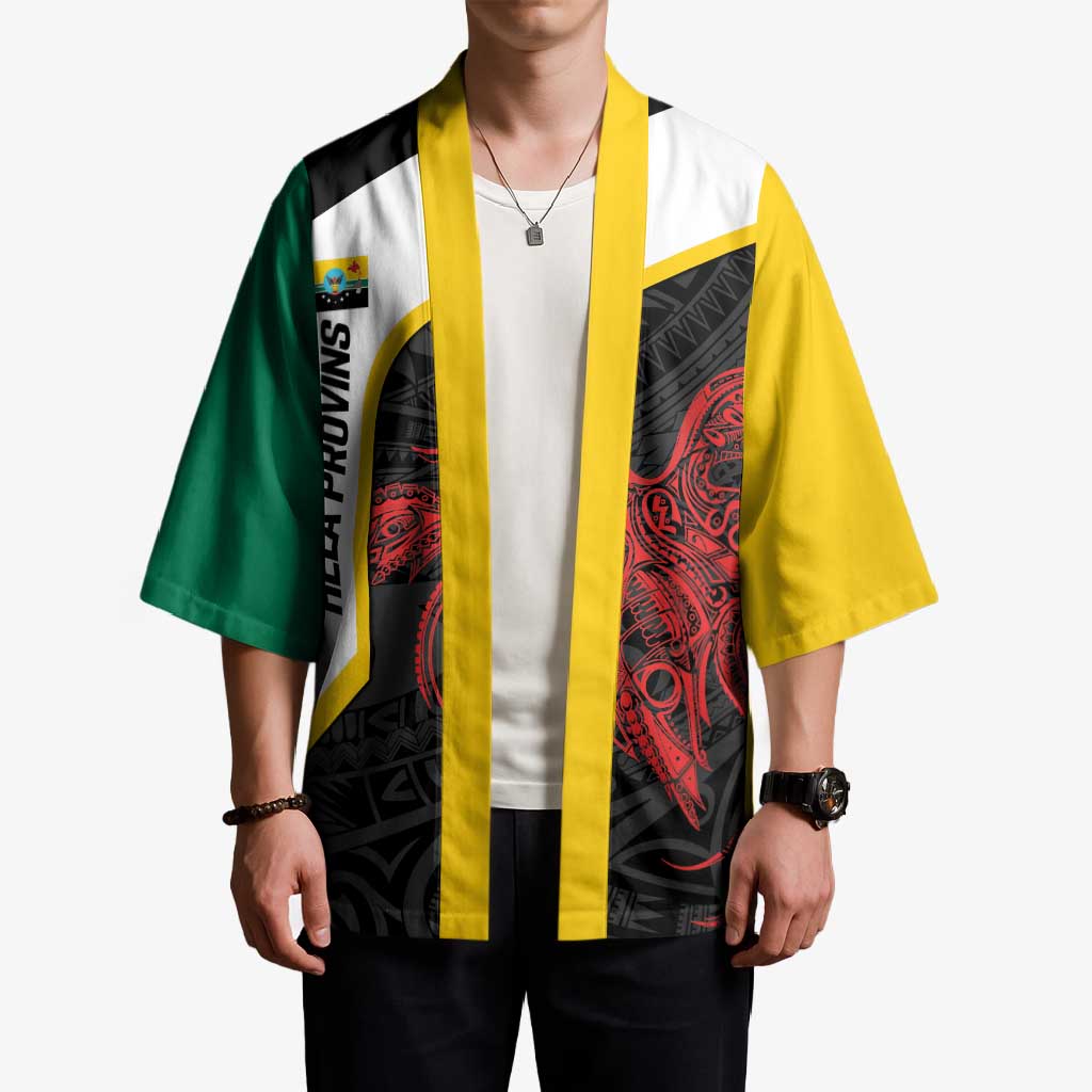 Personalised PNG Hela Province Kimono Bird of Paradise Tattoo Flag Motif LT9 - Polynesian Pride