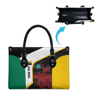 Personalised PNG Hela Province Leather Bag Bird of Paradise Tattoo Flag Motif LT9 - Polynesian Pride