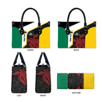 Personalised PNG Hela Province Leather Bag Bird of Paradise Tattoo Flag Motif LT9 - Polynesian Pride