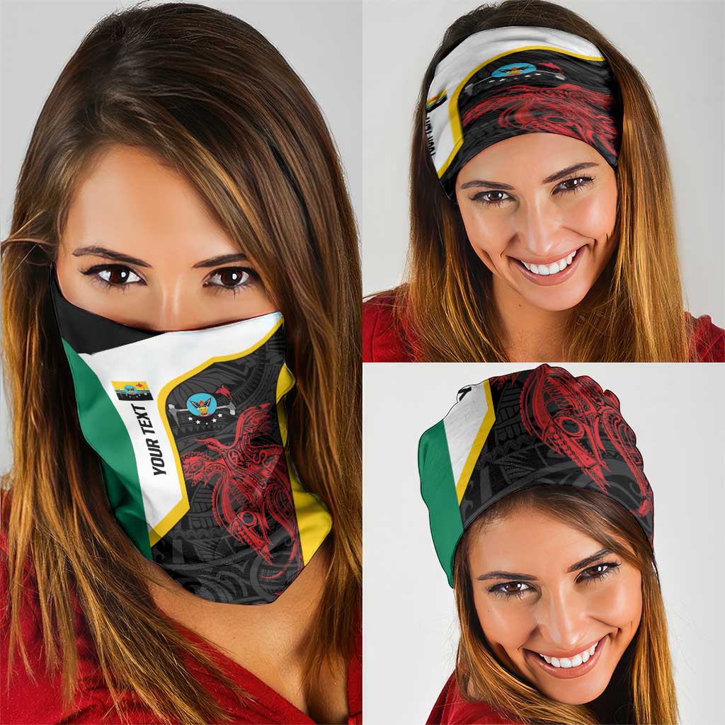 Personalised PNG Hela Province Neck Gaiter Bird of Paradise Tattoo Flag Motif LT9 - Polynesian Pride