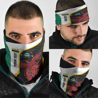Personalised PNG Hela Province Neck Gaiter Bird of Paradise Tattoo Flag Motif LT9 - Polynesian Pride