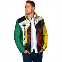 Personalised PNG Hela Province Padded Jacket Bird of Paradise Tattoo Flag Motif LT9 - Polynesian Pride