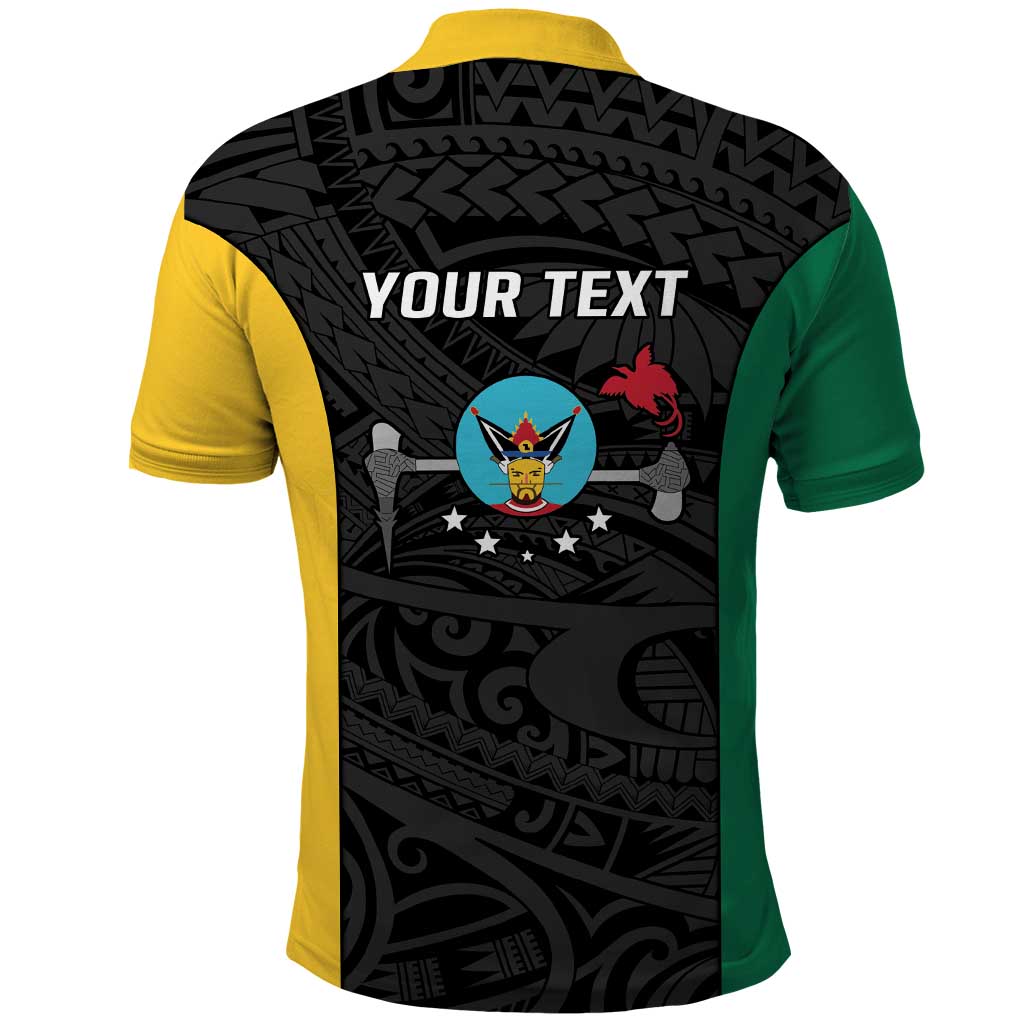 Personalised PNG Hela Province Polo Shirt Bird of Paradise Tattoo Flag Motif LT9 - Polynesian Pride