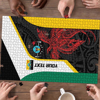 Personalised PNG Hela Province Puzzle Bird of Paradise Tattoo Flag Motif LT9 - Polynesian Pride