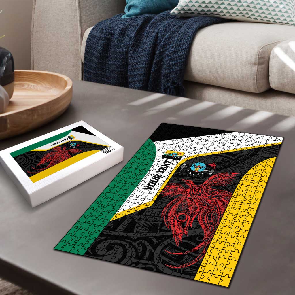 Personalised PNG Hela Province Puzzle Bird of Paradise Tattoo Flag Motif LT9 - Polynesian Pride