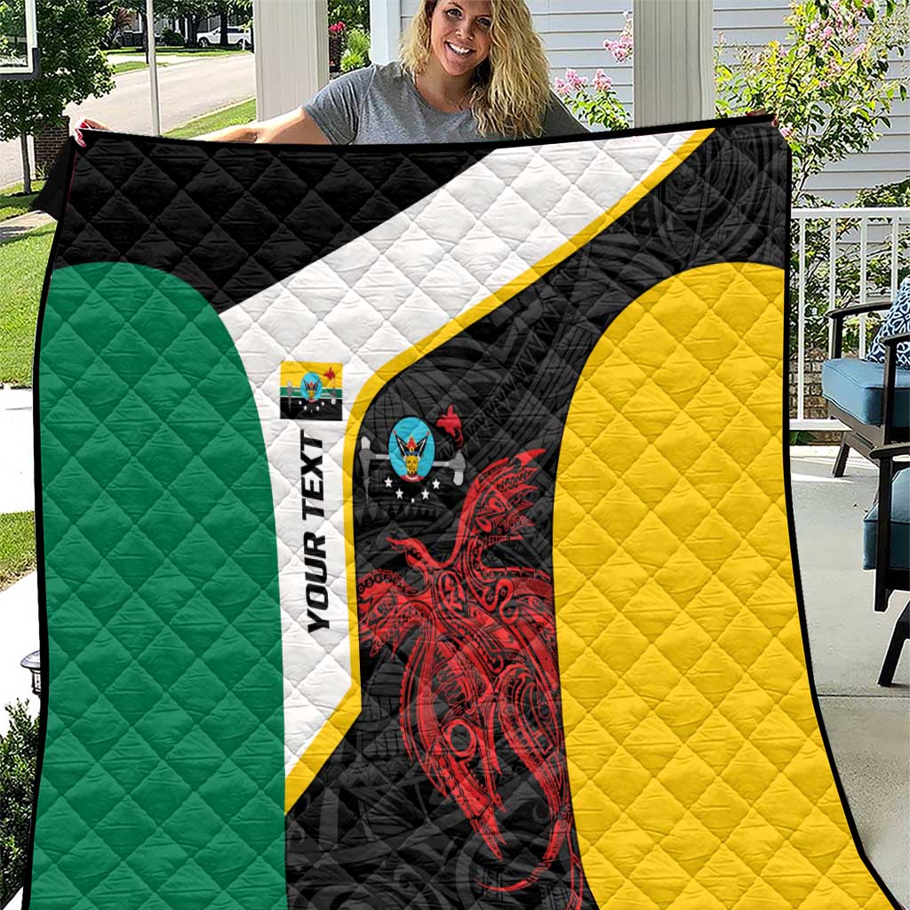 Personalised PNG Hela Province Quilt Bird of Paradise Tattoo Flag Motif LT9 Yellow - Polynesian Pride
