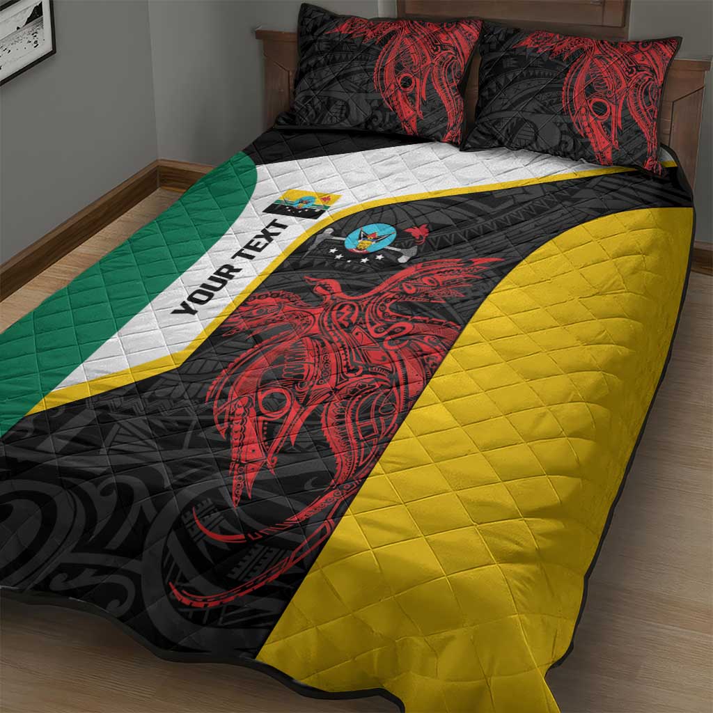 Personalised PNG Hela Province Quilt Bed Set Bird of Paradise Tattoo Flag Motif LT9 - Polynesian Pride