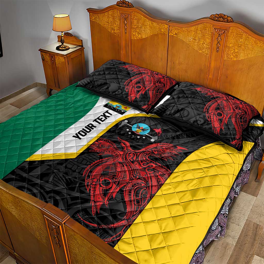 Personalised PNG Hela Province Quilt Bed Set Bird of Paradise Tattoo Flag Motif LT9 - Polynesian Pride