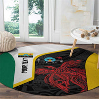 Personalised PNG Hela Province Round Carpet Bird of Paradise Tattoo Flag Motif LT9 - Polynesian Pride