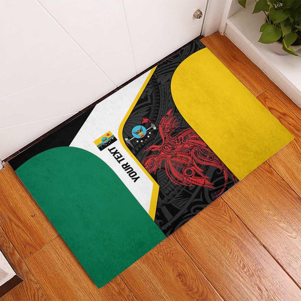 Personalised PNG Hela Province Rubber Doormat Bird of Paradise Tattoo Flag Motif LT9 - Polynesian Pride