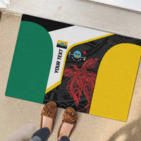 Personalised PNG Hela Province Rubber Doormat Bird of Paradise Tattoo Flag Motif LT9 - Polynesian Pride