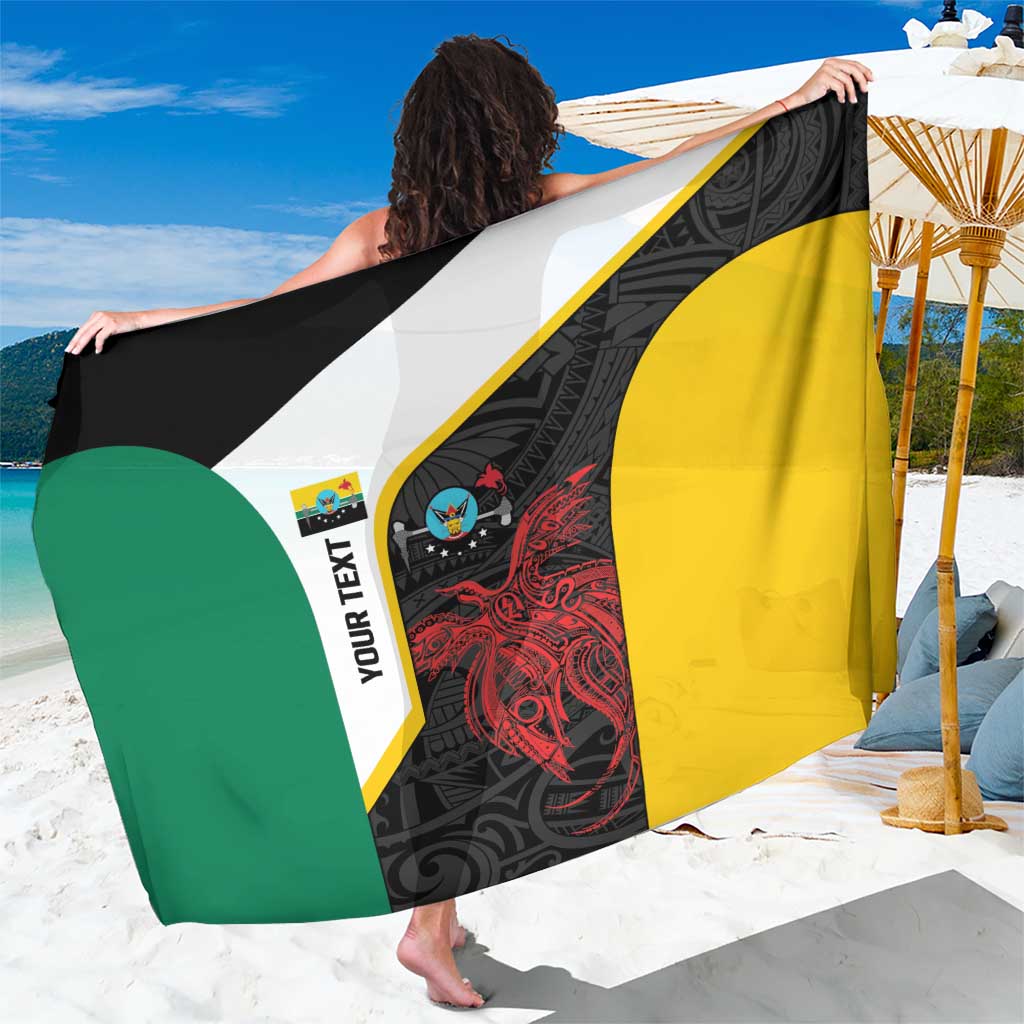 Personalised PNG Hela Province Sarong Bird of Paradise Tattoo Flag Motif LT9 One Size 44 x 66 inches Yellow - Polynesian Pride