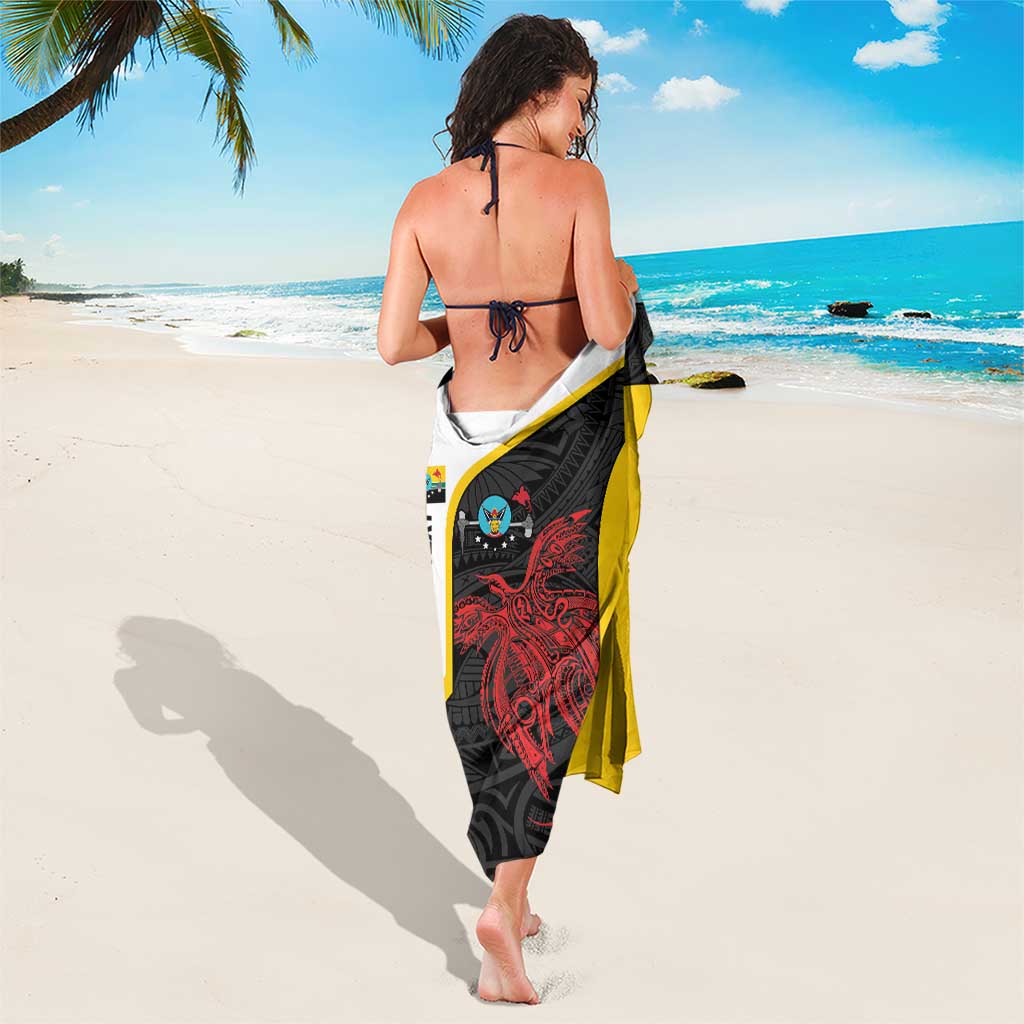 Personalised PNG Hela Province Sarong Bird of Paradise Tattoo Flag Motif LT9 - Polynesian Pride