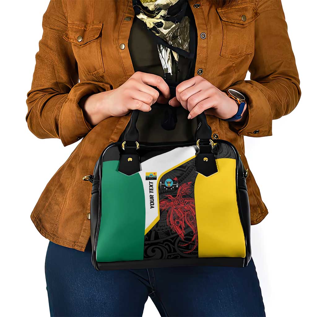 Personalised PNG Hela Province Shoulder Handbag Bird of Paradise Tattoo Flag Motif LT9 - Polynesian Pride