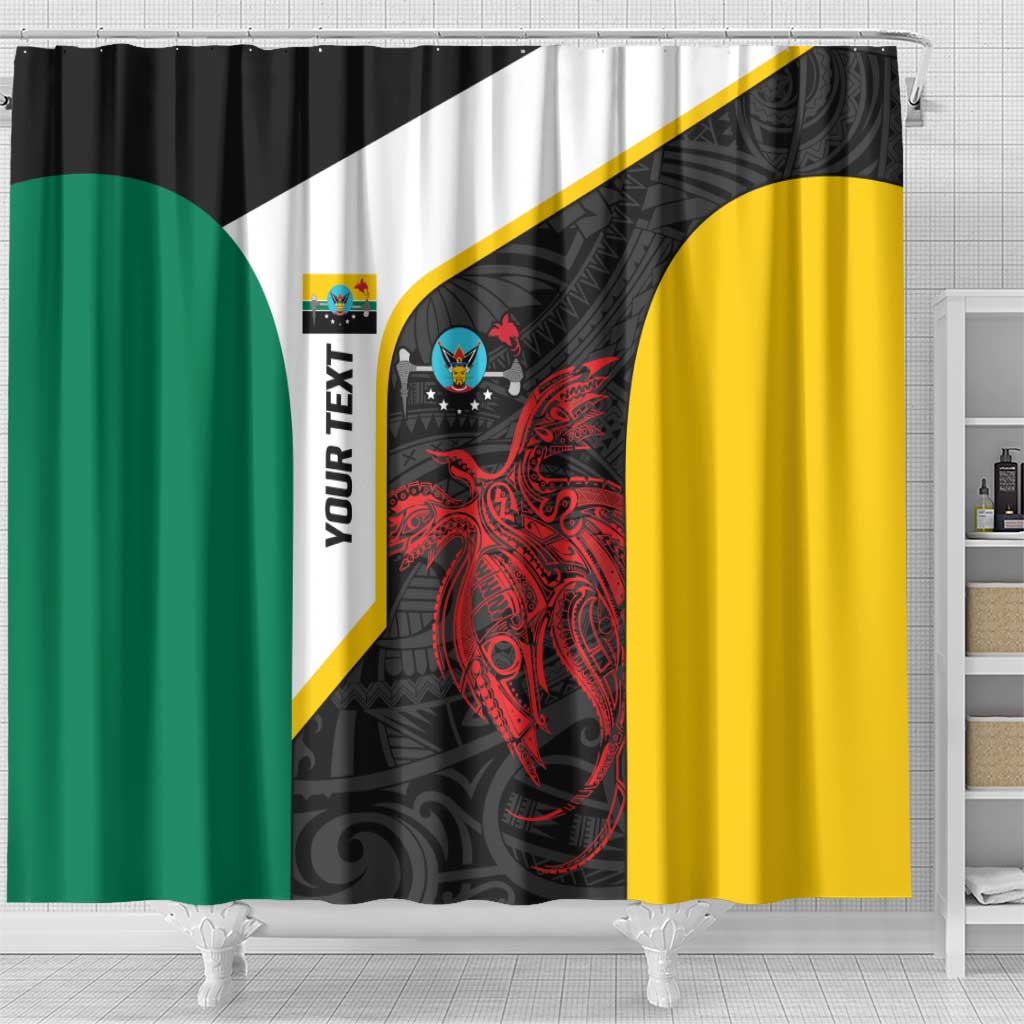 Personalised PNG Hela Province Shower Curtain Bird of Paradise Tattoo Flag Motif LT9 - Polynesian Pride
