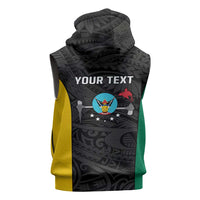 Personalised PNG Hela Province Sleeveless Hoodie Bird of Paradise Tattoo Flag Motif LT9 - Polynesian Pride