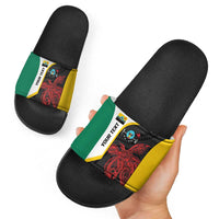 Personalised PNG Hela Province Slide Sandals Bird of Paradise Tattoo Flag Motif LT9 - Polynesian Pride