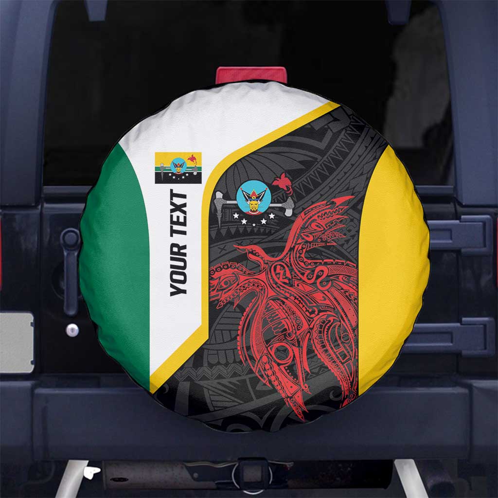 Personalised PNG Hela Province Spare Tire Cover Bird of Paradise Tattoo Flag Motif LT9 No hole Yellow - Polynesian Pride