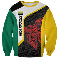 Personalised PNG Hela Province Sweatshirt Bird of Paradise Tattoo Flag Motif LT9 Unisex Yellow - Polynesian Pride