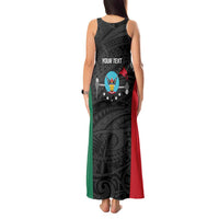Personalised PNG Hela Province Tank Maxi Dress Bird of Paradise Tattoo Flag Motif LT9 - Polynesian Pride