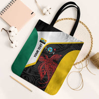 Personalised PNG Hela Province Tote Bag Bird of Paradise Tattoo Flag Motif LT9 Black Strap One Size Yellow - Polynesian Pride