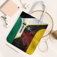 Personalised PNG Hela Province Tote Bag Bird of Paradise Tattoo Flag Motif LT9 White Strap One Size Yellow - Polynesian Pride